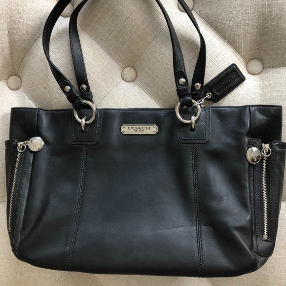 Coach Handbags - Coach Black Leather Tote Bag